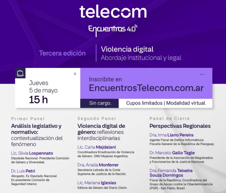 Telecom abordará en encuentro el tema Violencia Digital