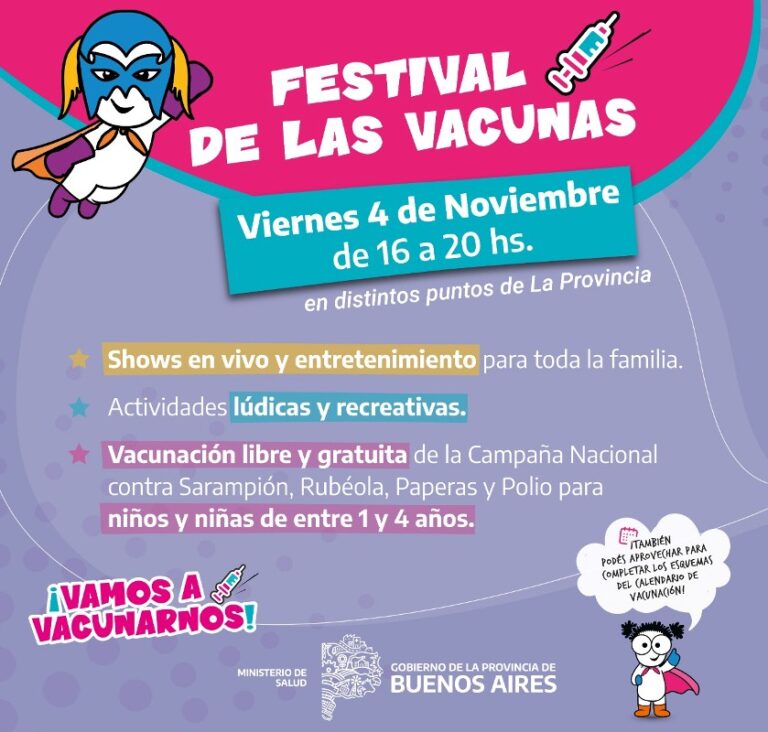 Salud de provincia organiza Festival de las Vacunas