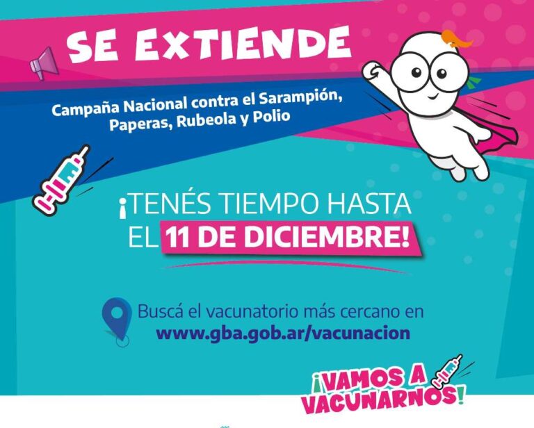 Provincia extiende campaña de vacunas hasta el 11 de diciembre