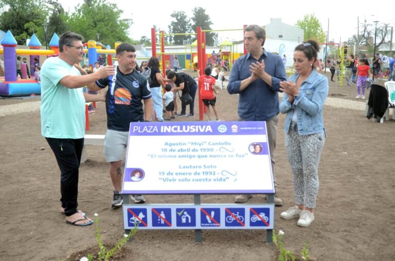 Quedó inaugurada la nueva plaza inclusiva en Luján