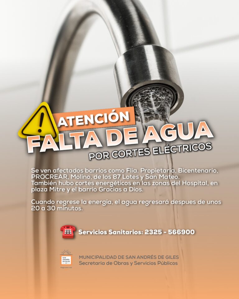Giles: Buscan normalizar servicio de agua tras cortes de energía