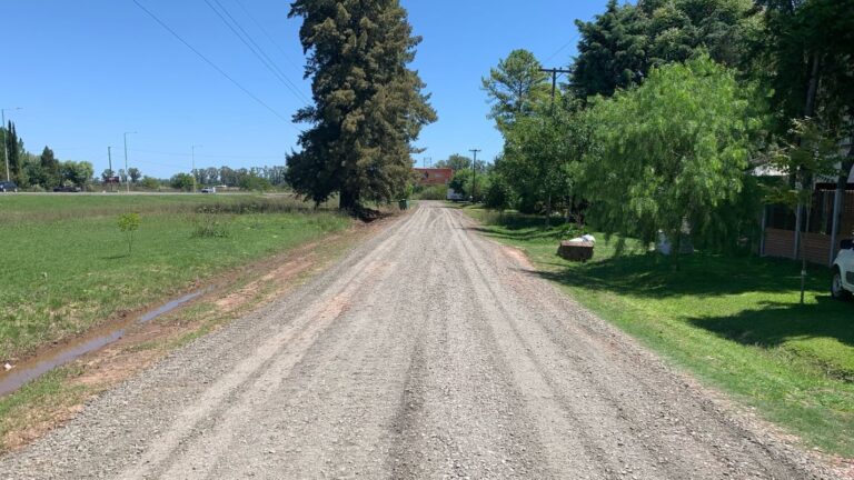 Mejoras viales en un barrio de Luján