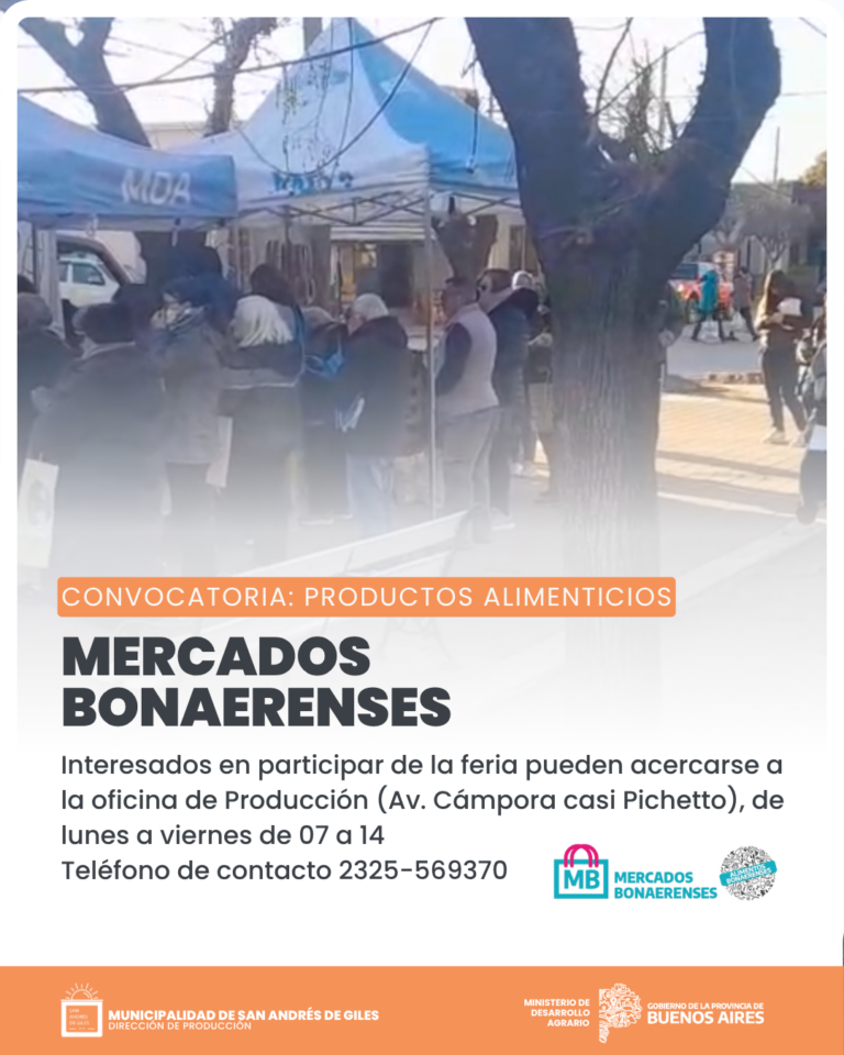 Mercados Bonaerenses: Abren convocatoria para emprendedores en Giles